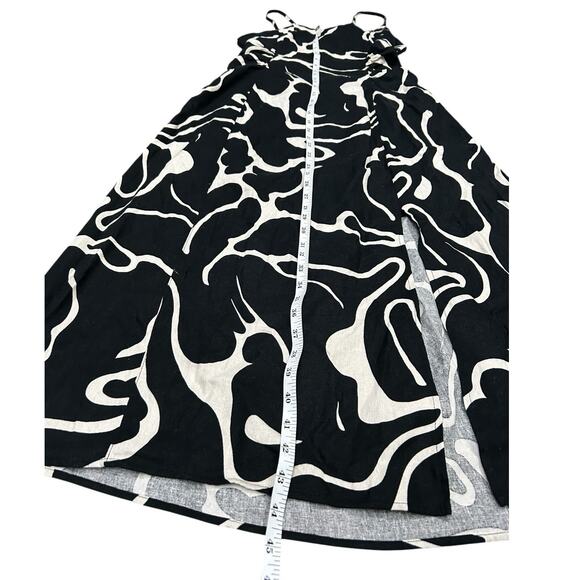 NWT Sam Edelman Sz Medium Merisa Printed Open-Back A-Line Linen Dress Midi NEW - Picture 12 of 16